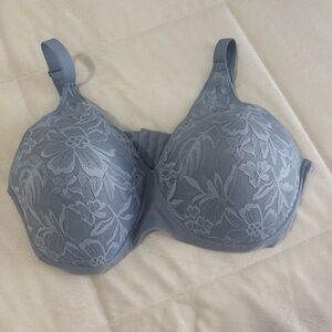 Bali Breathe Floral Lace Bra - Silver Satin Size 2XL